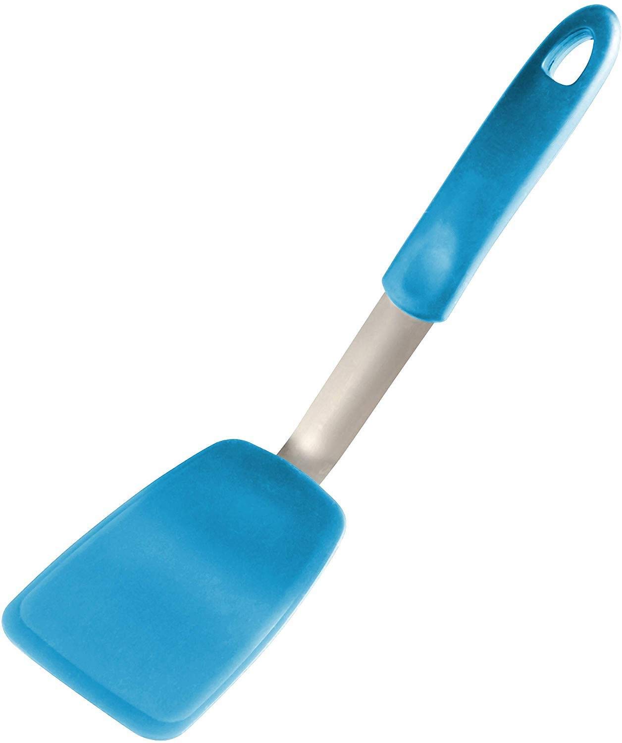 StarPack Ultra Flexible Silicone Turner Spatula - Bonus 101 Cooking Tips (Teal Blue)