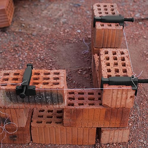Herramienta para alinear ladrillos con hilo tensado, herramienta de medición niveladora para albañilería, accesorio de ingeniería con almohadilla resistente al desgaste, material plástico, color negro miniatura 5