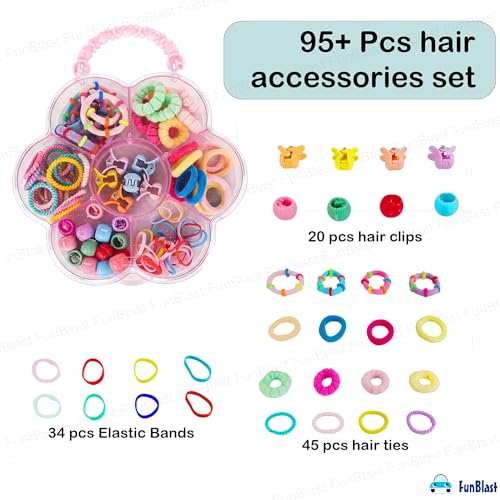 Image of FunBlast Hair Accessories Combo for Girls - Colorful Hair Bands, Hairpins, Ponytail Holders, Headbands for Girls, Toddlers, Multipurpose Kids Hair Accessories Set, Birthday Gift for Girl's (1071)