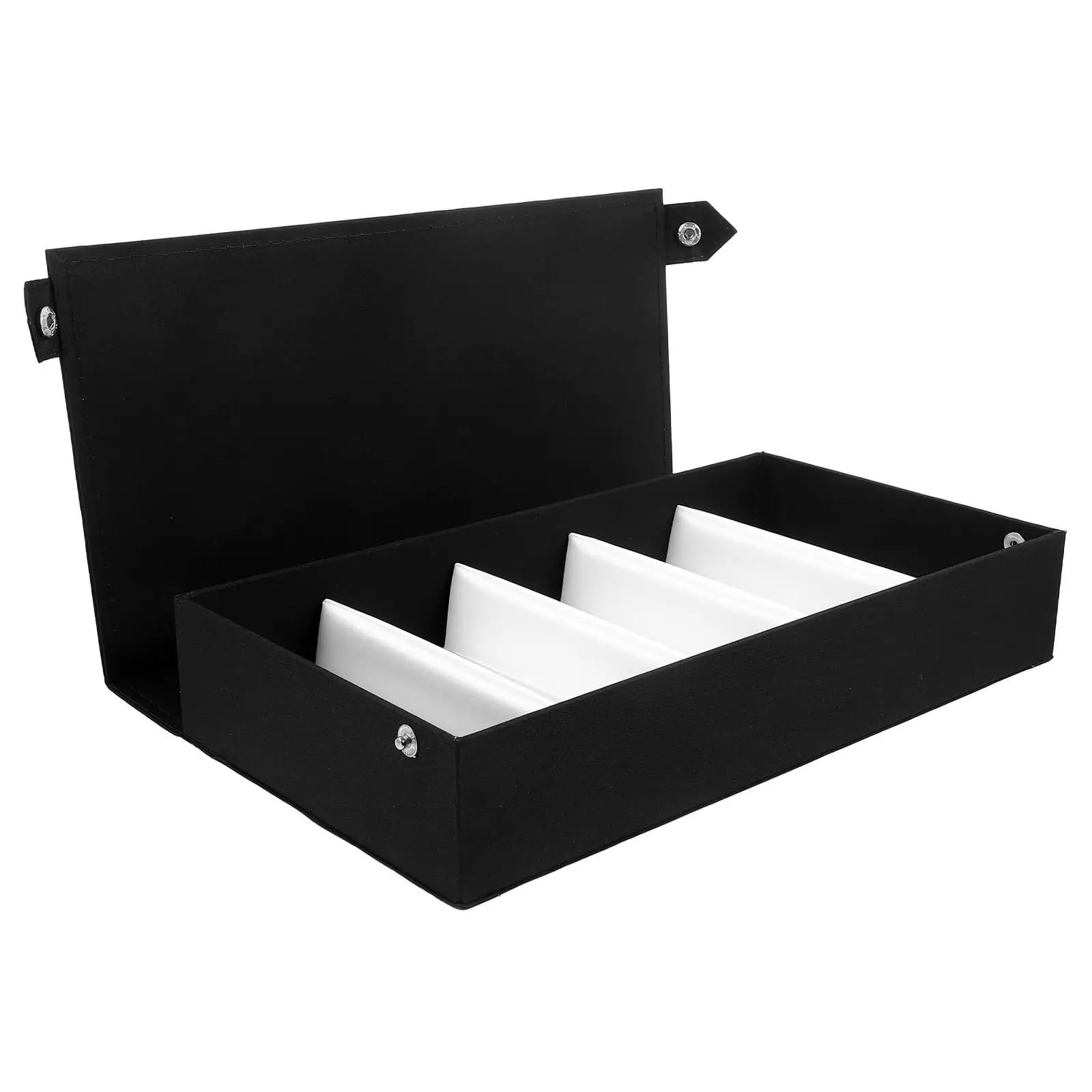 Plateau De Rangement Pour Lunettes De Soleil Plateau de rangement noir à cinq compartiments for lunettes soleil avec couvercle, élégant support for, bijoux, étui for, boîte présentation for