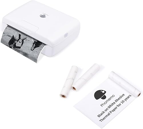 Phomemo Impresora térmica portátil M04S con papel térmico no adhesivo blanco de 4.331 in, 3 rollos