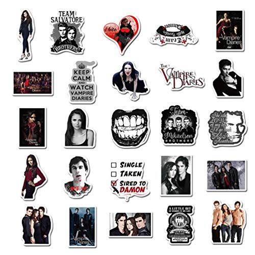 50PCS Stickers for The Vampire Diaries for Laptop Sticker Motorcycle Bicycle Luggage Decal Graffiti Patches Skateboard Water Bottle Sticker Cute Anime Stickers (The Vampire Diaries)