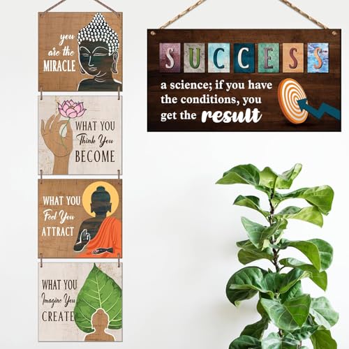 Image of Chaka Chaundh - Kitchen Plaque Quotes Wall Hanging Decor - Restaurant Quotes Sign Board Decor - Dining Quotes Sign Wall Plates Decor Items - Set of 3 (Buddha Square - Set of 2)
