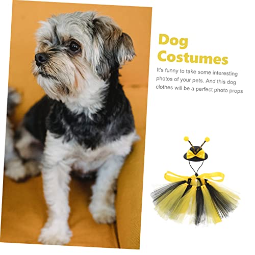 Disfraz para perro puppy bee con falda y sombrero miniatura 3