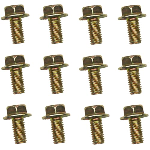 Image of 3 /8 inch x 3 /4 inch Flanged Hex Toothed Bolt by Color Zinc Plated, Alloy Steel,Grade 5.(12pcs Pack) by Metalsuberg