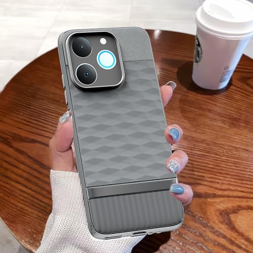 Image of Pikkme Back Cover for Realme P4 Lite 4G Camera Protection 3D Hexa Cube Design Silicone Protective Bumper Case (Grey)