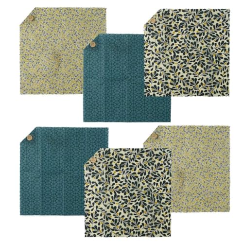 AltoBuy Lot de 6 Emballages Alimentaires Carrés 33cm Enduit Cire d'Abeilles - ABELIA