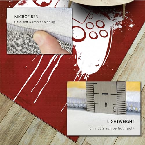 Tapis doux rouge à thème de jeu structure antidérapante haute densité - 6