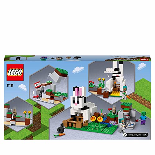 Minecraft Il Ranch del Coniglio, Idea Regalo di Compleanno, Giochi per Bambini e Bambine da 8 Anni con Figure di Domatore, Zombie e Animali 21181 - Lego - Immagine 7
