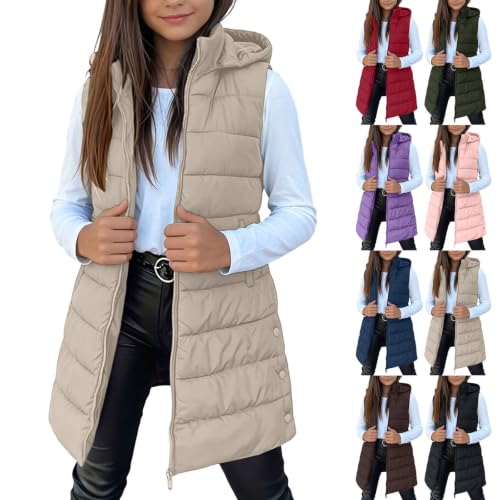 TERGHTP Boys Girls Puffer Vest Hooded Sleeveless Quilted Outerwear Jacket - image 1