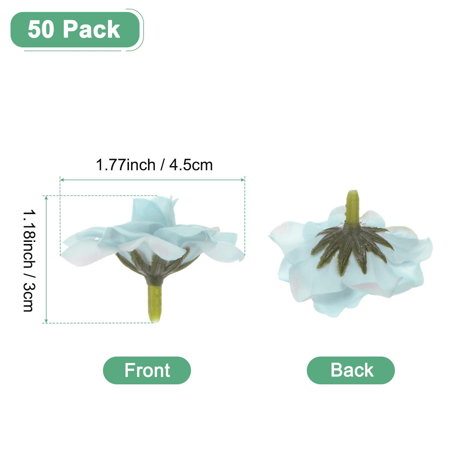M METERXITY 50-Pack Artificial Roses Heads, Silk Faux Rose Head for Wedding/Bouquet/DIY Crafts/Party Decoration - Image 3