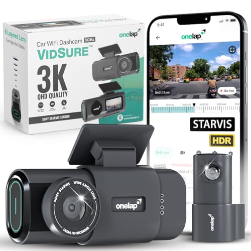Onelap Vidsure™ (2025 Launch Front + Rear) - 3K Dashcam for Car | Real Sony STARVIS IMX335 | 5MP...