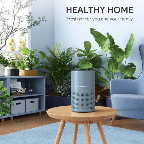 Image of FULMINARE Air Purifiers for Home Bedroom H13 HEPA Air Purifier, 3 Speeds, Timer, 24dB, Small Mini Air Purifier with Night Light, Mist Blue