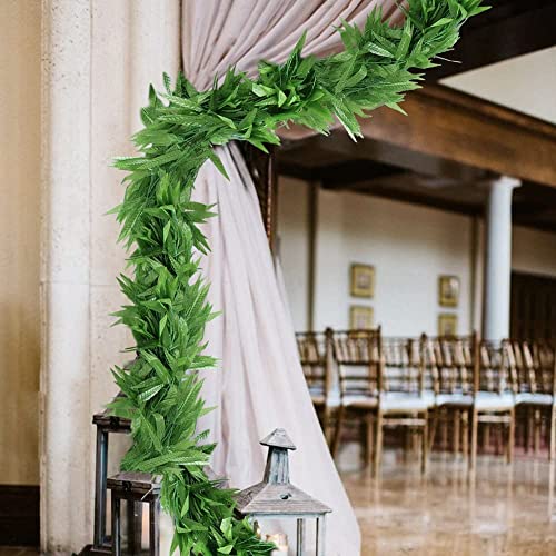 Hogado 50Pcs 300 Feet Artificial Vine Greenery Garland Faux Silk Willow Rattan Wicker Twig Fake Garden Wedding Festival Christmas Windowsill Balcony Courtyard Decor #TOP4