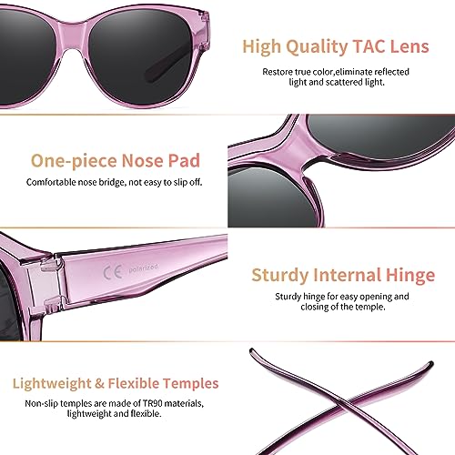 Image of GEGURI Polarized Sunglasses Fit Over Glasses for Men Women, Oversized Square Sun Glasses UV400 Protection Shades