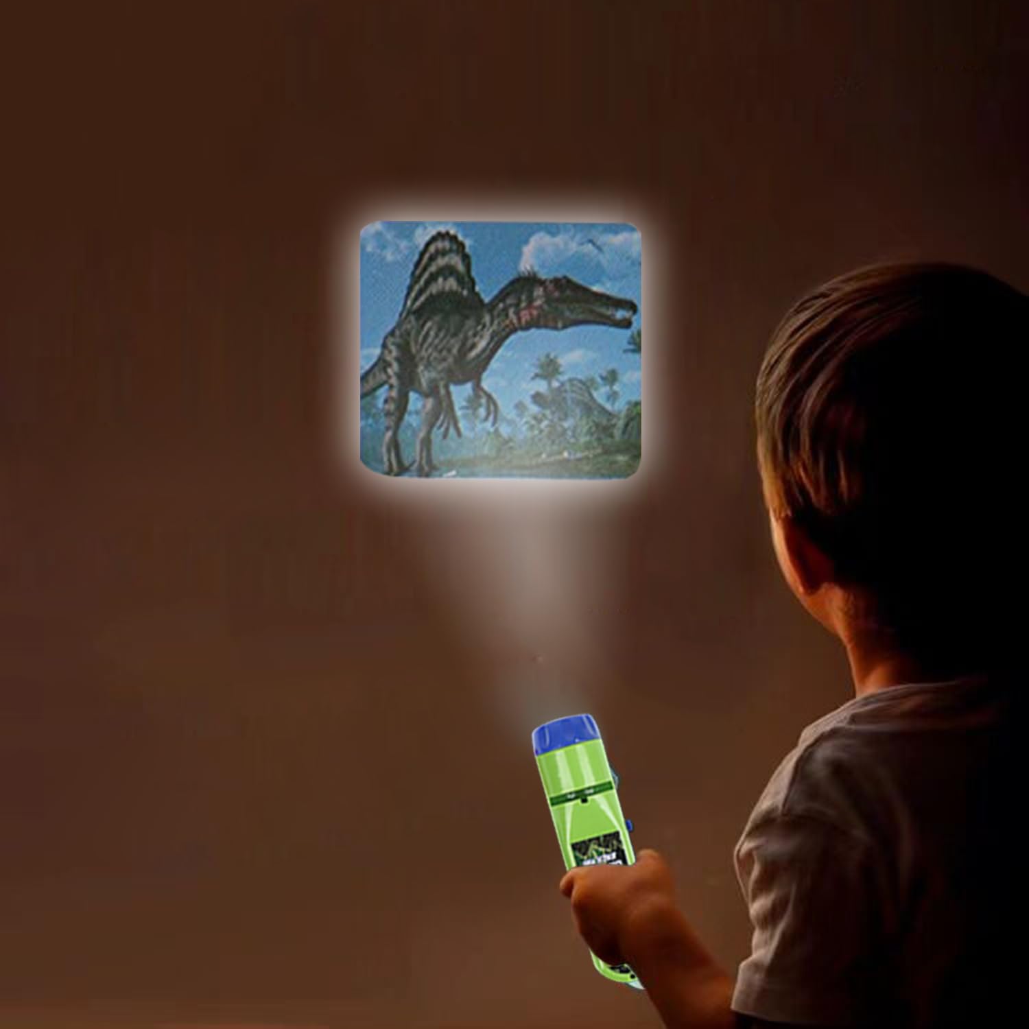 Georgie Porgy Children Projector Toys Educational Science Set Wall Ceiling Tent Torch Toddler Flashlight for Kids Gifts for Boys Girls (Dinosaur)