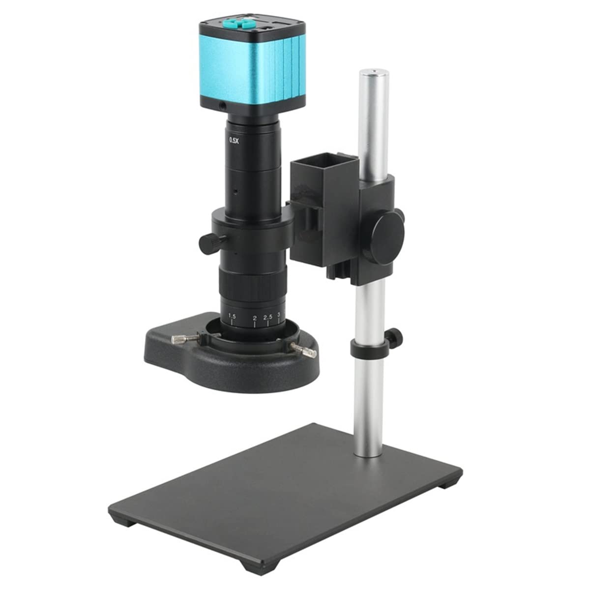 Microscope 48MP 4K HDMI USB Digital Video Monocular Microscope Camera Continus Zoom 100X 130X C-Mount Repair Tools(180X Lens Set)