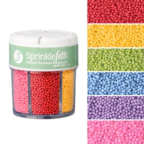 Sweets Indeed Dye Free Rainbow Nonpareils 6 Cell...