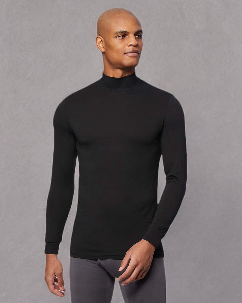 32 Degrees Heat Mens Performance Thermal Lightweight Baselayer Mock Top Long Sleeve Top