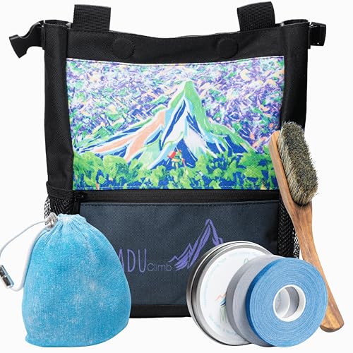 Sac pour escalade Madu Climb : grand seau à craie violet pour éviter les fuites