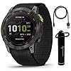 Wearable4U – Garmin Enduro 2 Smartwatch, Carbon Gray DLC Titanium with Black Nylon Band, Long-Lasting GPS Battery Life, Solar Charging, Preloaded Maps with E-Bank Bundle