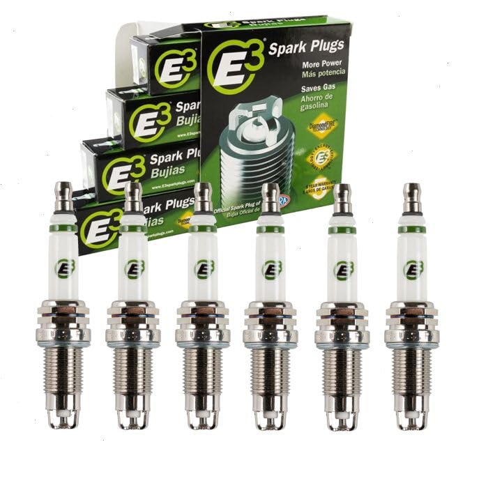 6 pc E3 Spark Plugs compatible with Jeep Grand Cherokee 4.0L L6 1993-2004