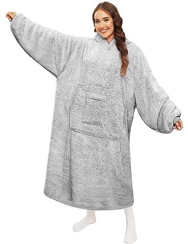 CMTOP Batamanta con Capucha Mantas con Mangas Mujer Acurrucarse Manta Suave TV Manta Extra Larga...