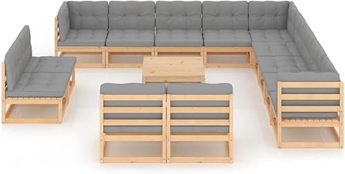 Miniatura 2 de QZZCED Juego de 14 piezas para patio con cojines sofá al aire libre juego de bar de patio muebles modernos para exteriores banco de comedor con