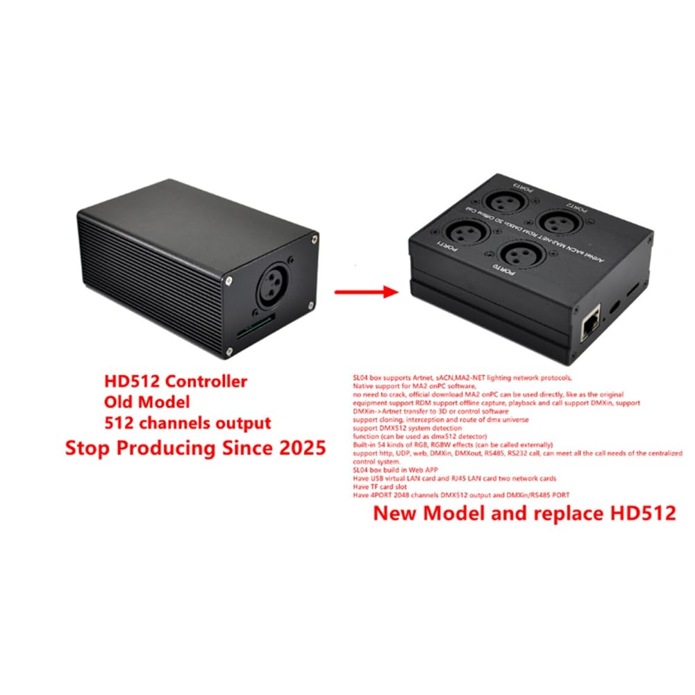 SL04 Eingebaute 54 Arten Von RGB Effect Super Stage Light Controller DMX512-Unterstützung für Artnet/SACN-Protokolle