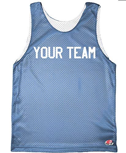 Hardkor Sports Mesh Reverse Basketball Jersey with Team Name Adult 2XL Light Blue and White