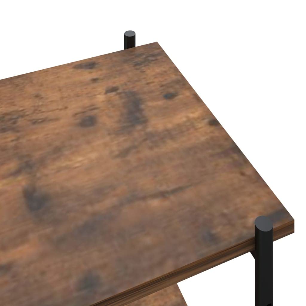vidaXL Étagère à 3 Niveaux, Meuble de Rangement, Étagère à Livres, Organisateur de Salon Salle de Séjour Maison Intérieur, Noir et Naturel