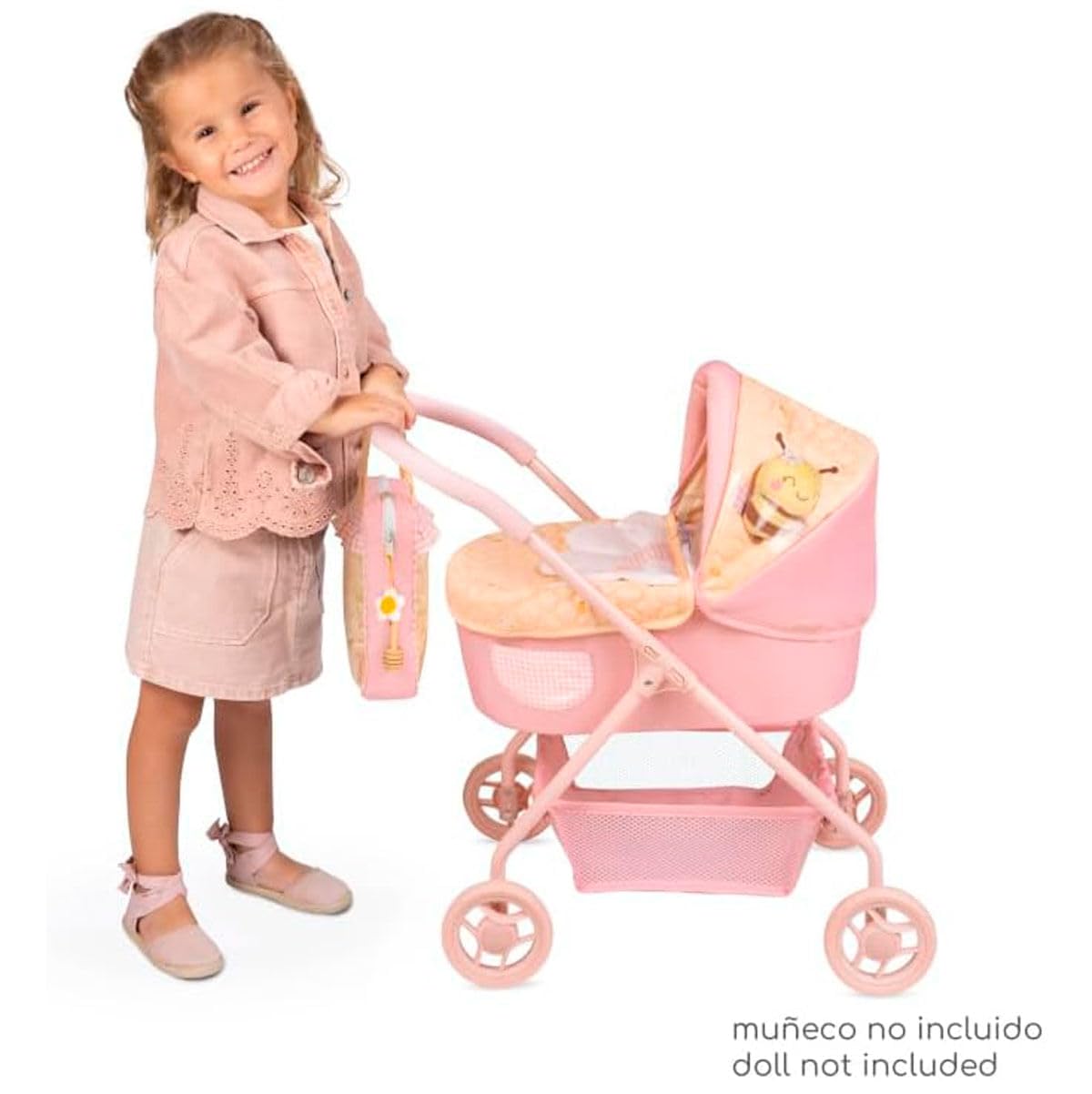 Carro de Muñecas Mi Primer Cochecito con Peluche Honey DeCuevas 86070