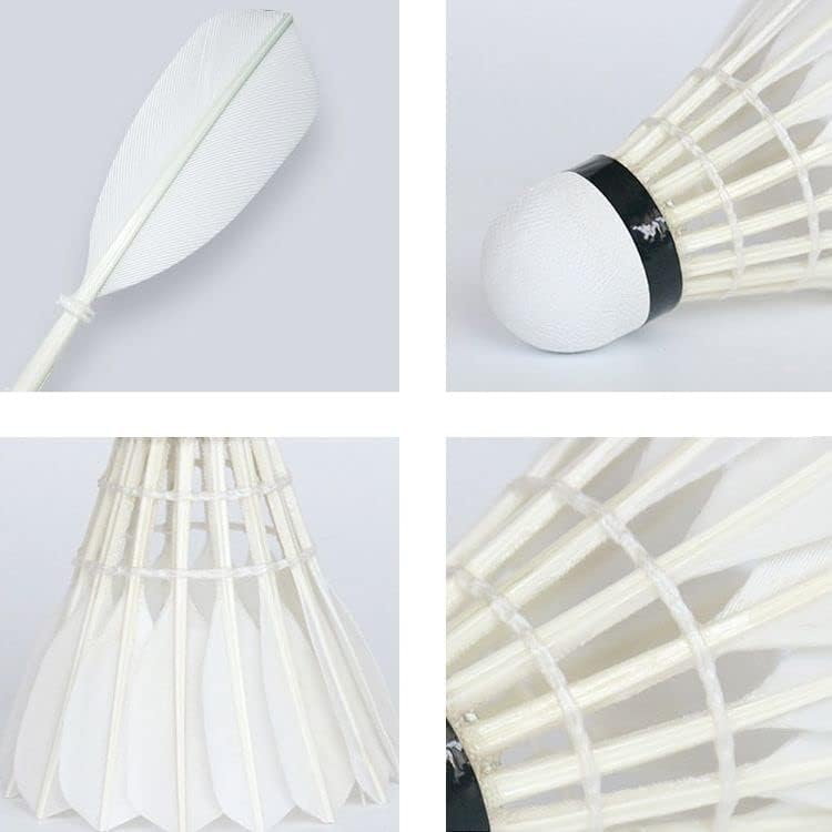Magic Providers Badminton Feather Shuttlecock - Pack of 10 (White) | Shuttle Cock Feather Badminton | Hybrid Feathers Shuttlecock Rackets Shuttle Cork 4