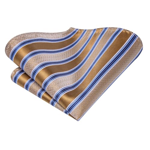 Image of Hi-Tie 70 inches Ties for Men Silk Extra Long Necktie and Pocket Square Cufflinks Set Men Big and Tall Tie Business