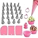 Baoweihua 35 PCS Kit Manga Pastelera y Juego de Decoración de Tartas, 6PCS Boquillas de Acero Inoxidable y 1Pcs Manga Pastelera Silicona Reutilizables para Decoración de Pasteles, Magdalena