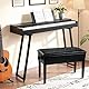 Clevich Klavierhocker Höhenverstellbar 48-58CM, Pianobank mit Stauraum 73 * 35 * 48cm, Klavierbank mit PU Lederkissen, Klavierstuhl Heavy Duty, Tastatur Piano Bench bis 200KG Belastbar, Schwarz