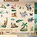 RW-1011 3D Jungle Animal Wall Decals Wild Safari Animal Wall Stickers Peel and Stick DIY Removable Animal Wall Art Decor for Kids Babys Bedroom Bathroom Living Room Nursery Wall Decoration