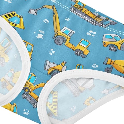 Wusikd Cartoon Construction Girls' Underwear Cotton Machinery Girls Briefs Soft Toddler Underwear 2T4