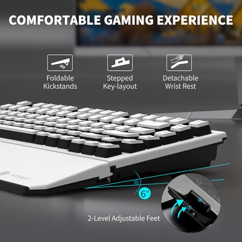 Hexgears X2 TKL Wireless Mechanical Gaming Keyboard with Magnetic Wrist Rest, Dual-Mode 2.4GHz/USB-C Ergonomic Keyboard, Pre-lubed Linear Switches, White LED Backlit Computer Gaming Keyboards - Image 6