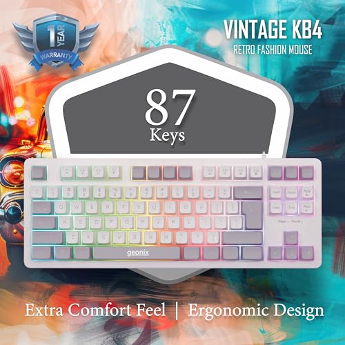 GEONIX Vintage KB4 87 Keys Rainbow Backlit Keyboard - Image 4