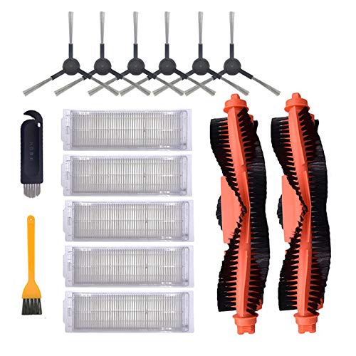 Bopfimer 15Pcs Side Brush Mop Cloth Replacement HEPA Filter for Mijia STYJ02YM Vacuum Cleaner Spare Parts Kits
