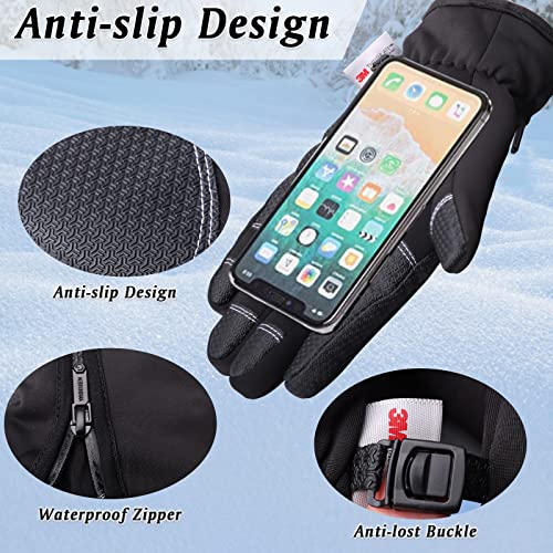 Toobimen Winter Gloves Keep Warming Ski Gloves Touch Screen Waterproof Bike Gloves For Men &Women Hiking Running Skating &Outdoor Activities #TOP4