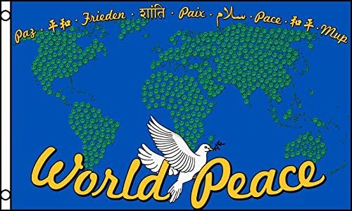 AZ FLAG World Peace Tischflagge 21x14cm - Mit Sockel Und Fahnenstange