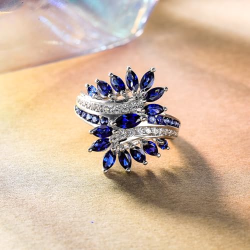 Statement Flower Ring, 14K Gold Plated, Size 6 to 10, Pink, Yellow, Green Leaf Stones, Opal, Sapphire, Ruby, Emerald, Sterling Silver, Cocktail, Engagement, Promise, Party Ring for Women4