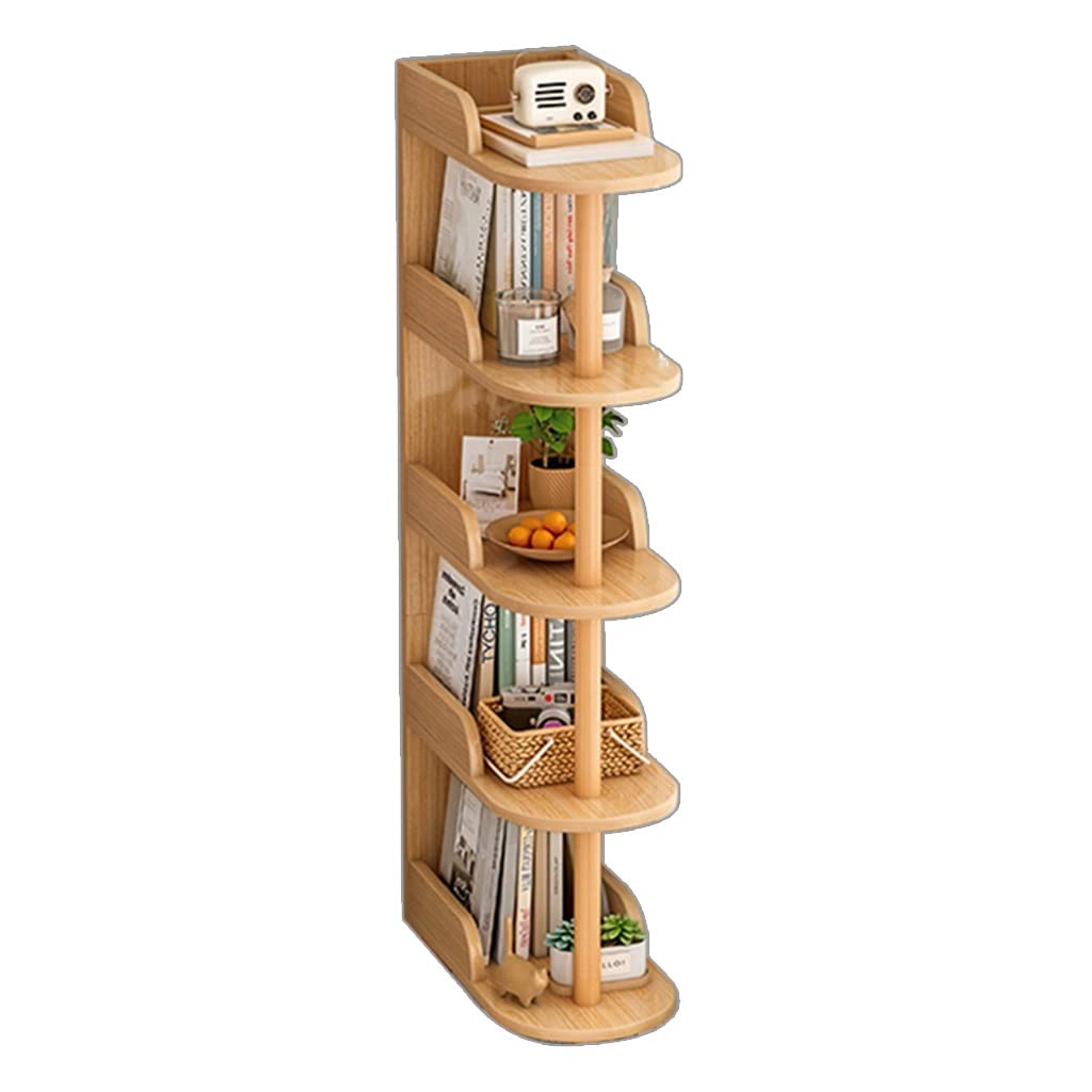 Librería de 2 a 6 Niveles, estantería de Esquina con Escalera Independiente, Estante de exhibición de Almacenamiento de Estilo Moderno para Sala de Estar, Dormitorio, Pasillo, Oficina (Colo