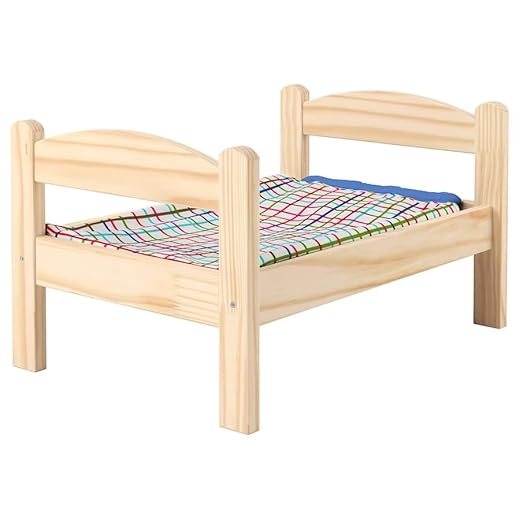IKEA Duktig Doll Bed with Bedlinen Set, Pine, Multicolor