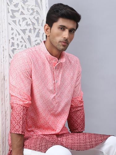 Image of Jompers Men Pure Cotton Straight Fit Ombre Kurta