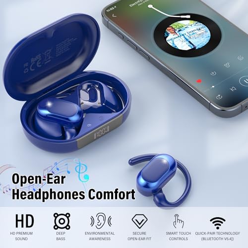 Image of AI Translation Earbuds Real Time, Real Time Translator Headphones with 164 Languages & 7 Modes, Bluetooth 5.4 Translator Earbuds 36H Playback, Translate Ear Buds Device for Travel, Business Blue