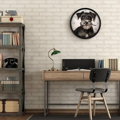 Horloge murale schnauzer mignonne 25,4 cm : idée cadeau déco pour salon
