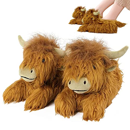 Chaussons vache des Highlands mignons pour des soirées cocooning chaleureuses en hiver